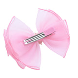 Multicolor Pearl Cluster Bow Clip Set