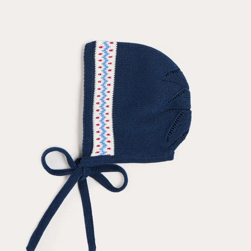 Fair Isle Bonnet in Navy (S-L)