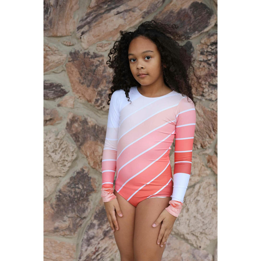 Pink Beach Rainbow One Piece Long Sleeve
