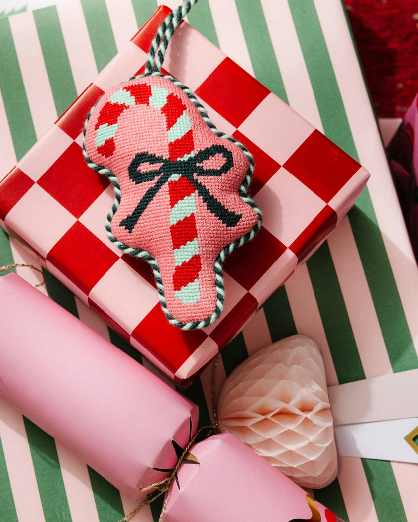 Needlepoint Icon Ornament - Candy Cane
