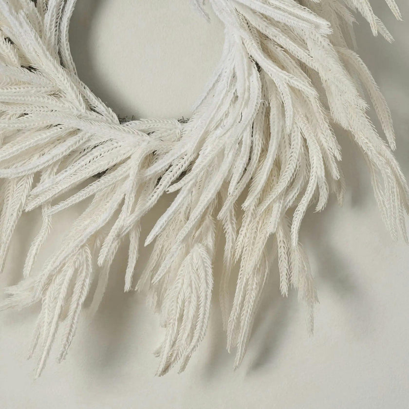Norfolk Collection - Real Touch White Norfolk Pine Front Door Christmas Holiday Winter Wreath