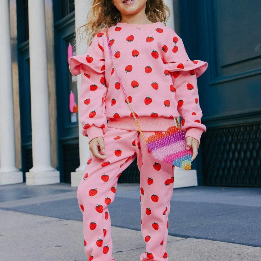 Strawberry Ruffle Joggers Set
