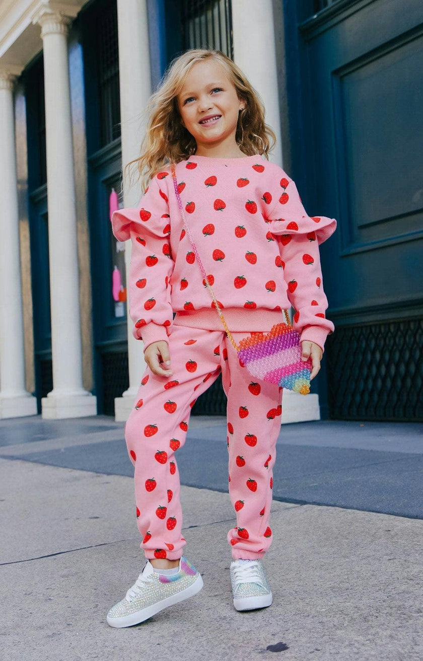 Strawberry Ruffle Joggers Set