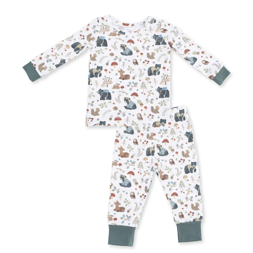 Southern Woodland Animals Green - Long Sleeve Loungewear Set