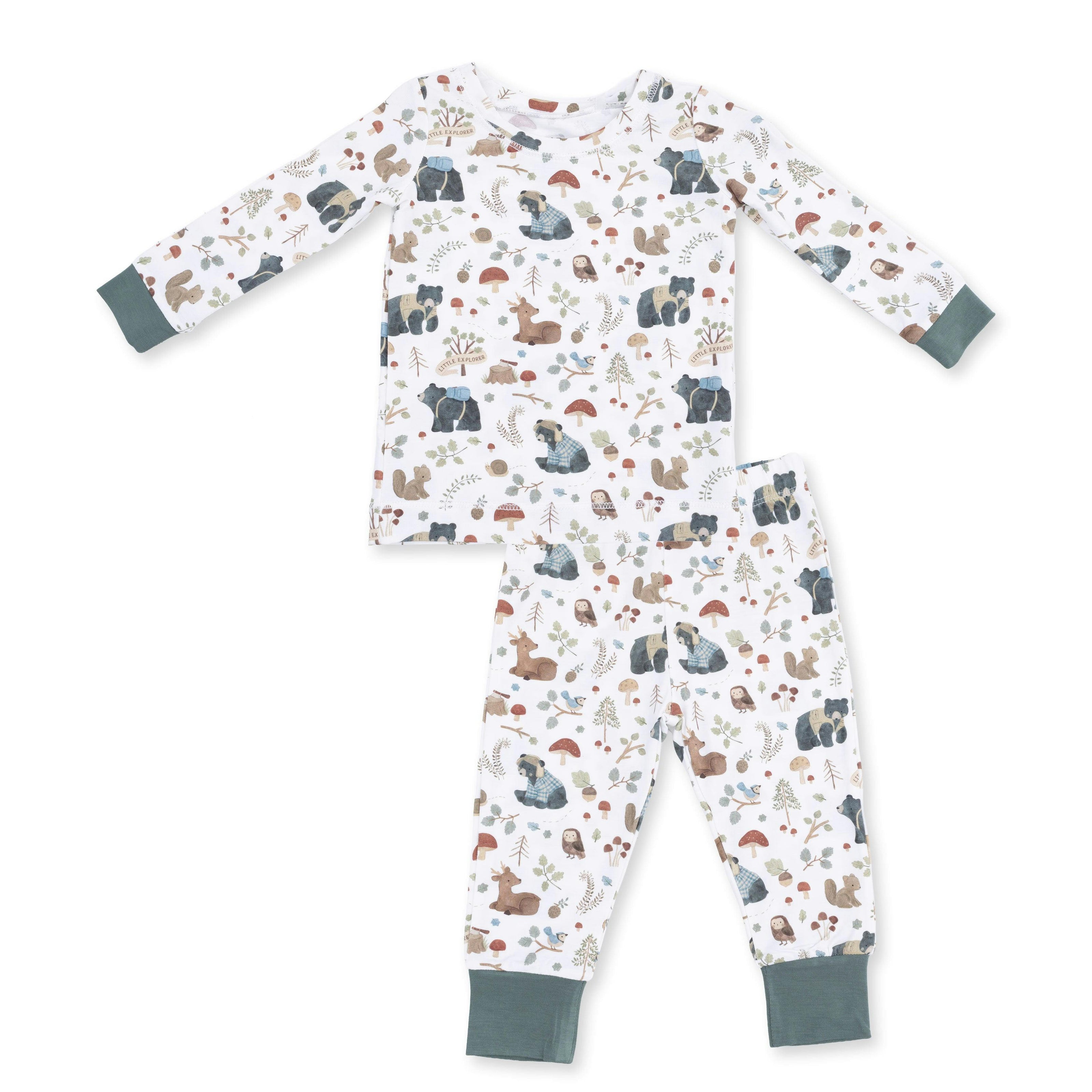 Southern Woodland Animals Green - Long Sleeve Loungewear Set