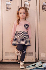 Tunic And Leggings Set Pale Dusty Pink And Navy