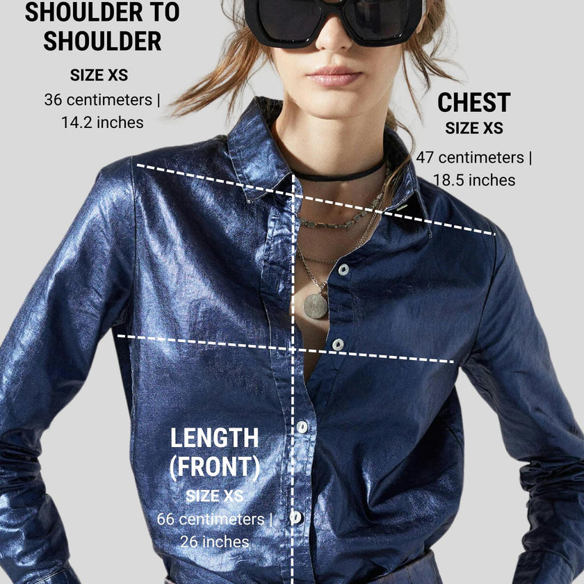 San Marino Metallic Linen Shirt - Dark Blue