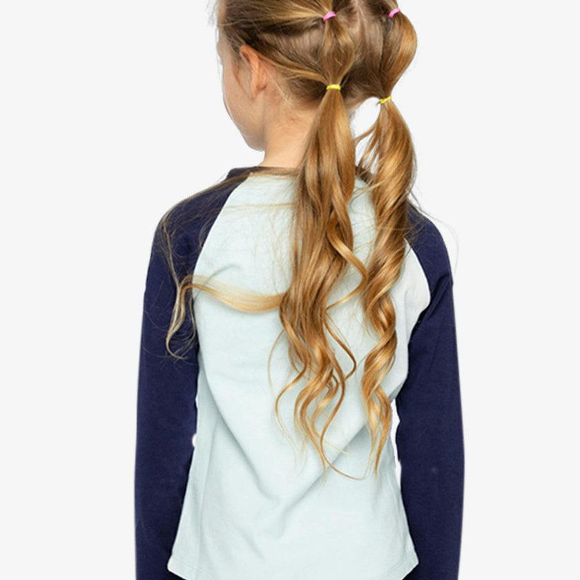 Raglan Organic Cotton T-Shirt Dark And Pale Blue