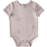 Short Sleeve Lap Shoulder Snap Onesie, Purple