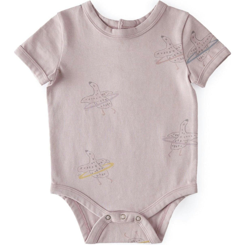 Short Sleeve Lap Shoulder Snap Onesie, Purple