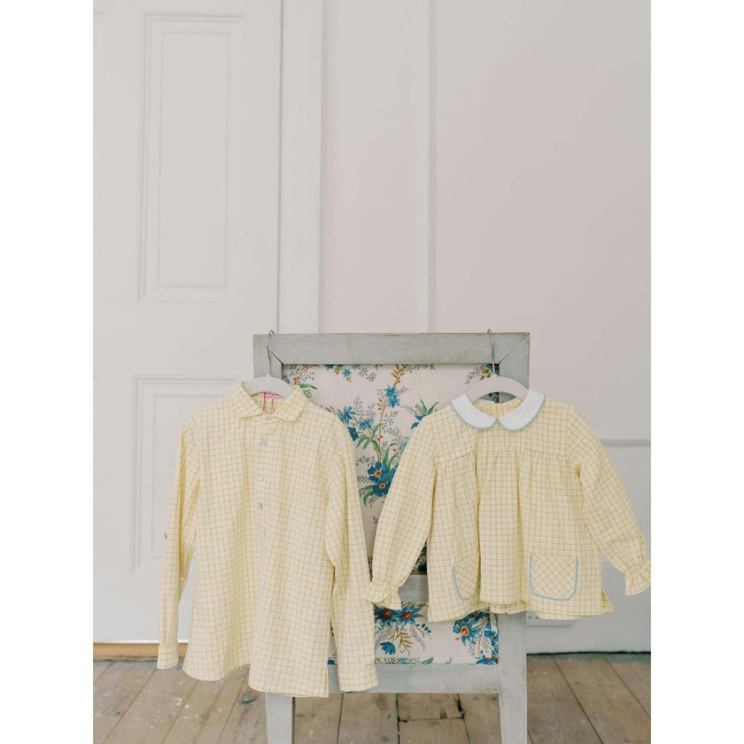 Yellow Check Sol Baby Shirt