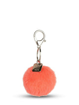 Smiley Keychain ECO Fuzzy Bright Coral - 2"