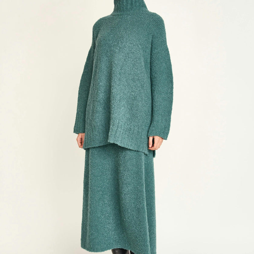 Salida Boucle Turtleneck in Spruce