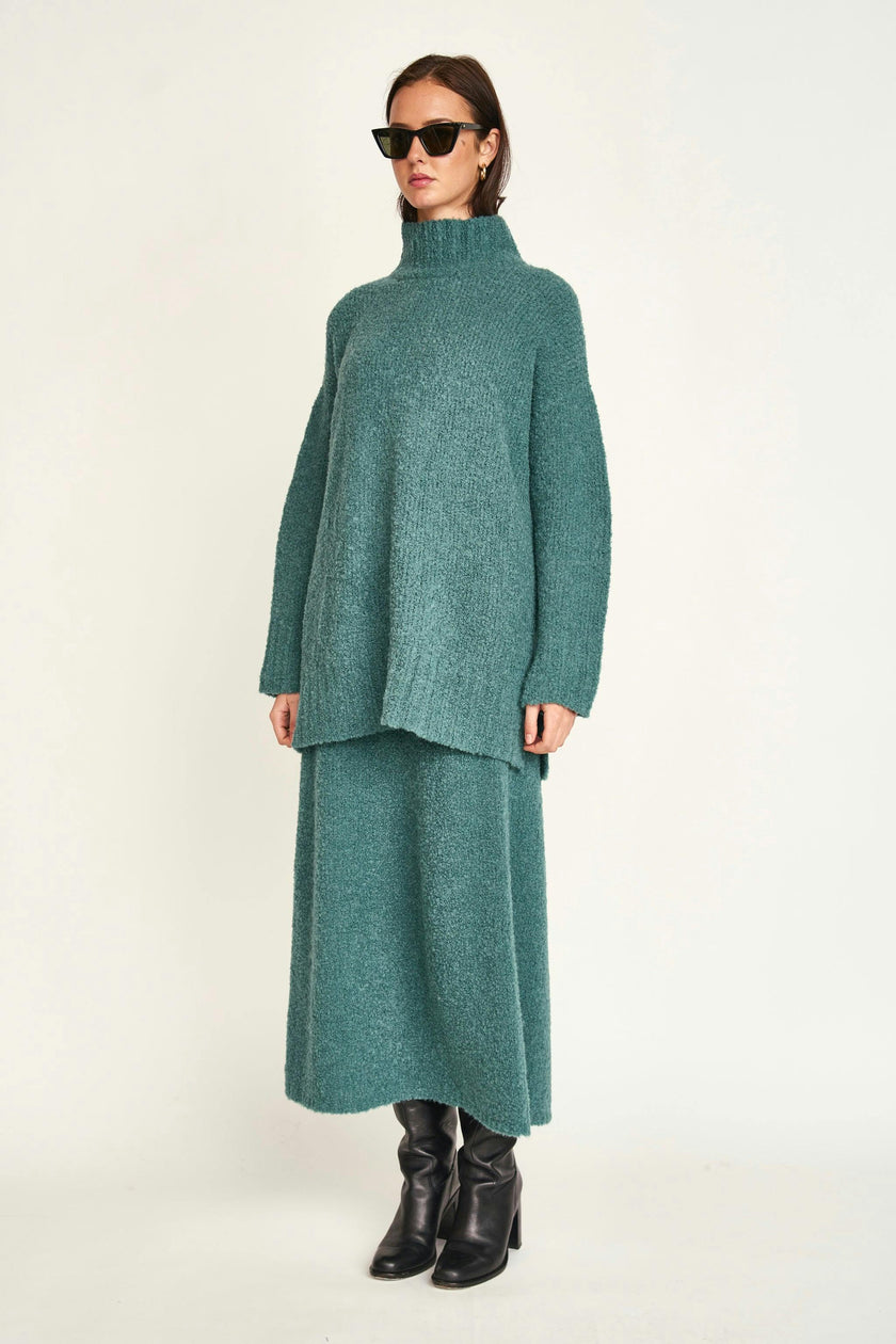Salida Boucle Turtleneck in Spruce