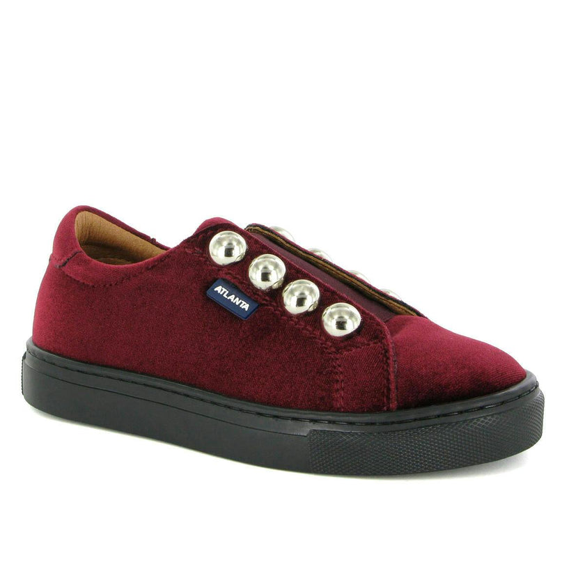 Velvet Slip On Sneaker, Burgundy