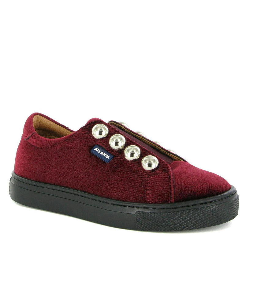 Velvet Slip On Sneaker, Burgundy