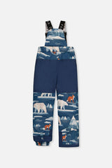 Two Piece Play Snowsuit Navy And Rust Colorblock With Blue Bear Print Pants