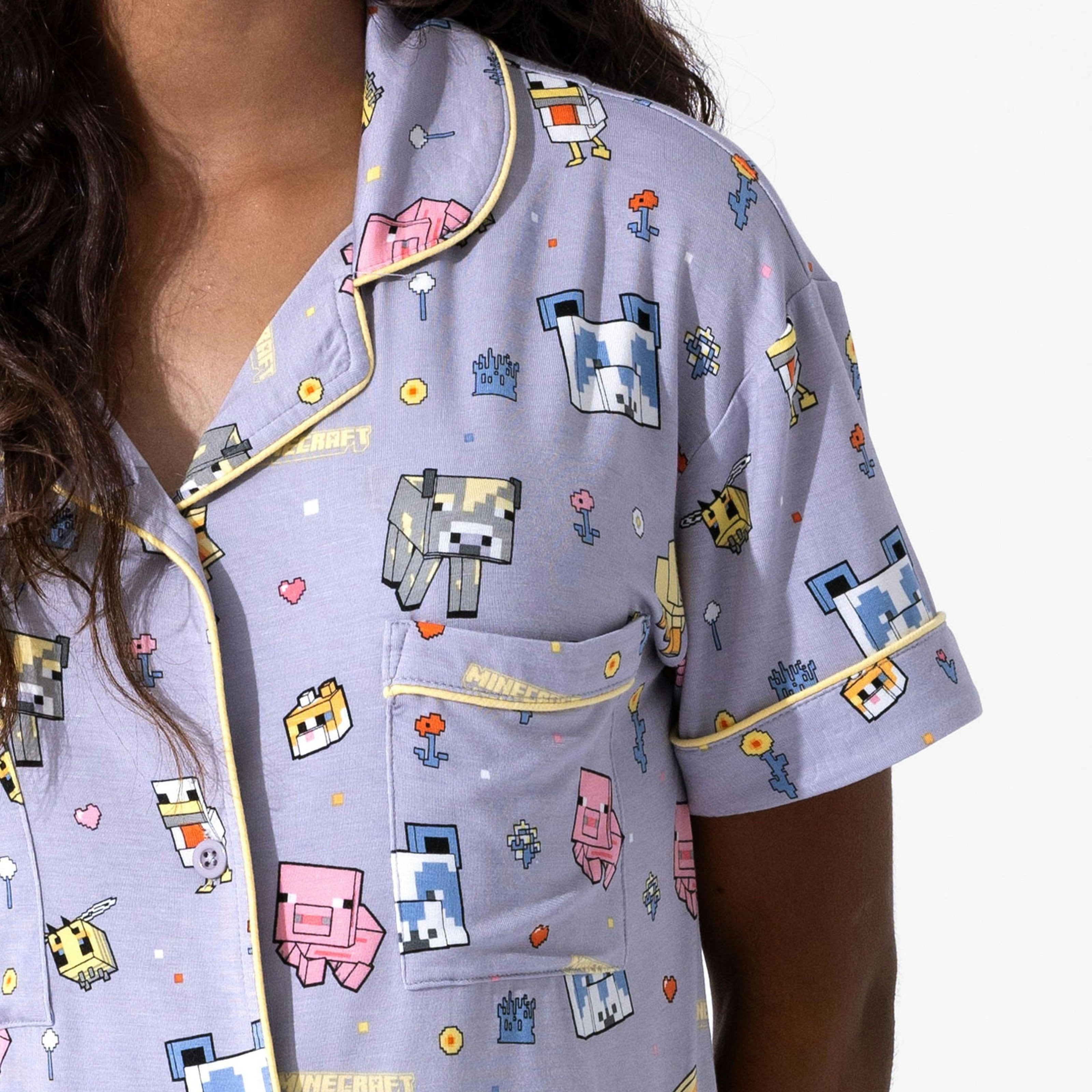 Minecraft Pixel Pals Bamboo Women's Pajama Short Set