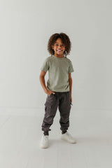 Boys Cargo Fleece Pant in Thunder