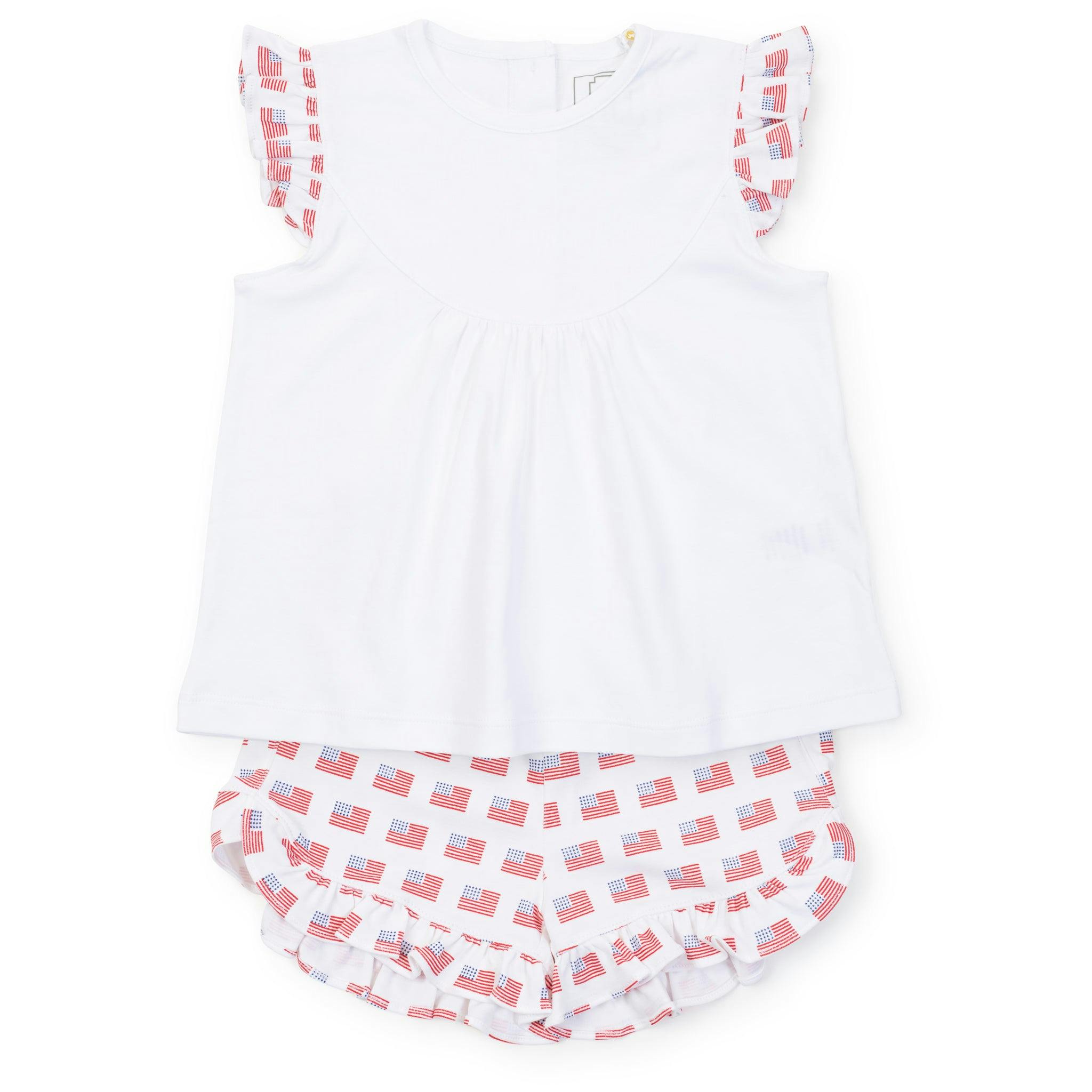 Ella Girls' Short Set American Flag