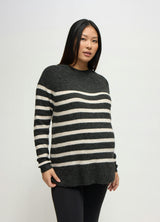 The Softline Side Zip Stripe Maternity and Nursing Sweater