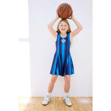 New York Knicks Basketball Girls Skater Dress in Blue Ombre