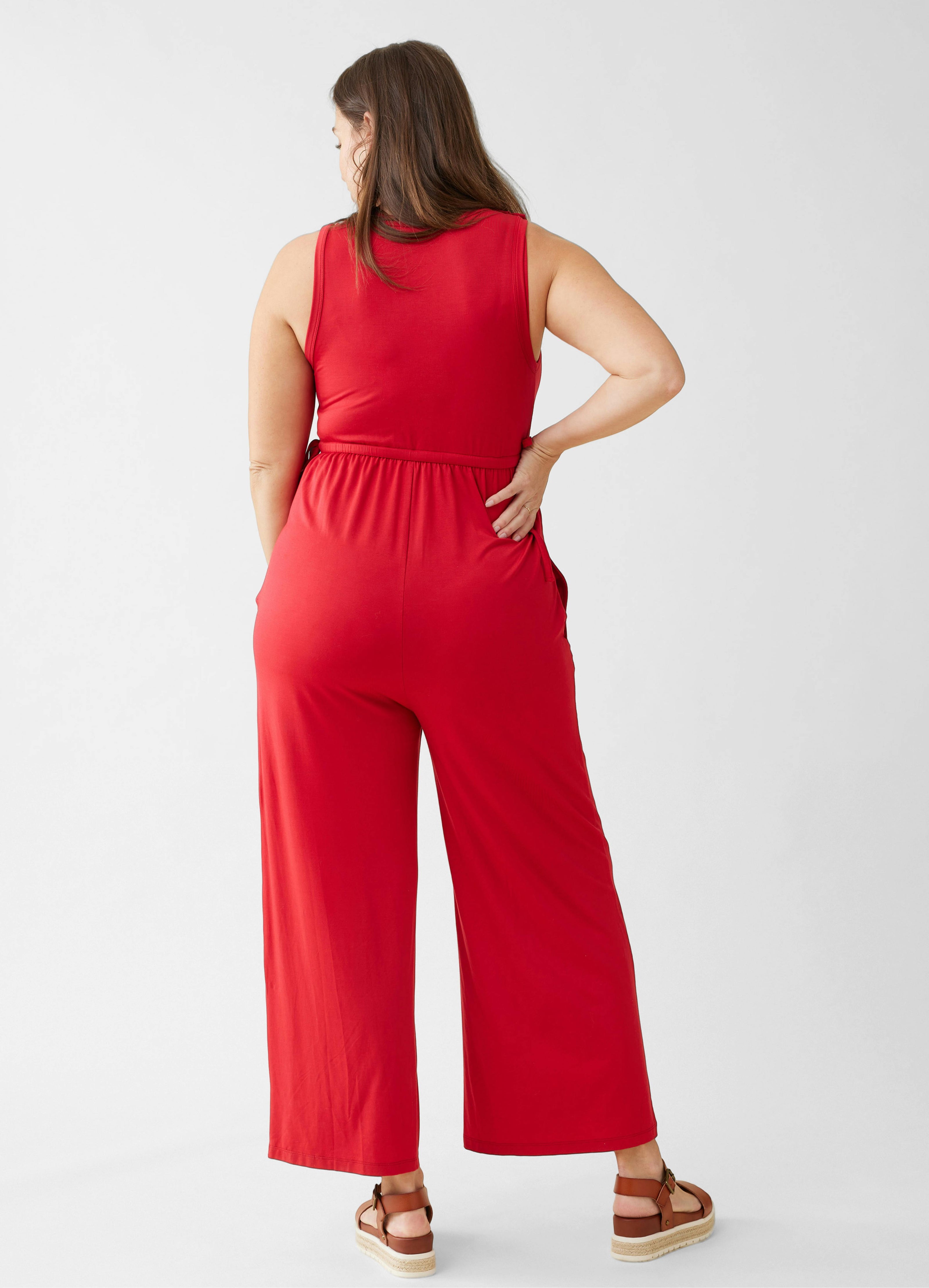Wide Leg Knit Maternity and Nursing Jumpsuit