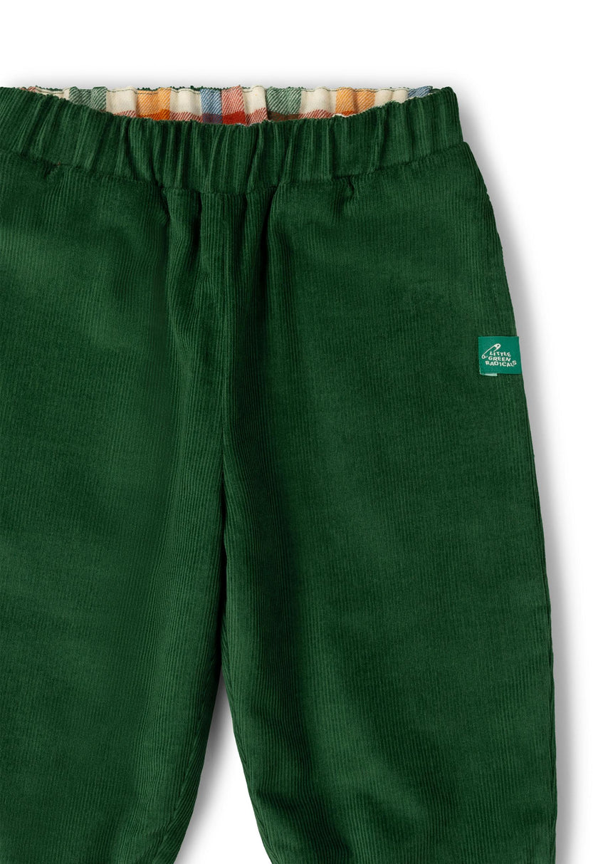 Olive Check Reversible Pull On Trousers, Green