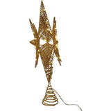 15-Inch Twinkling LED Gold Starburst Tree Topper