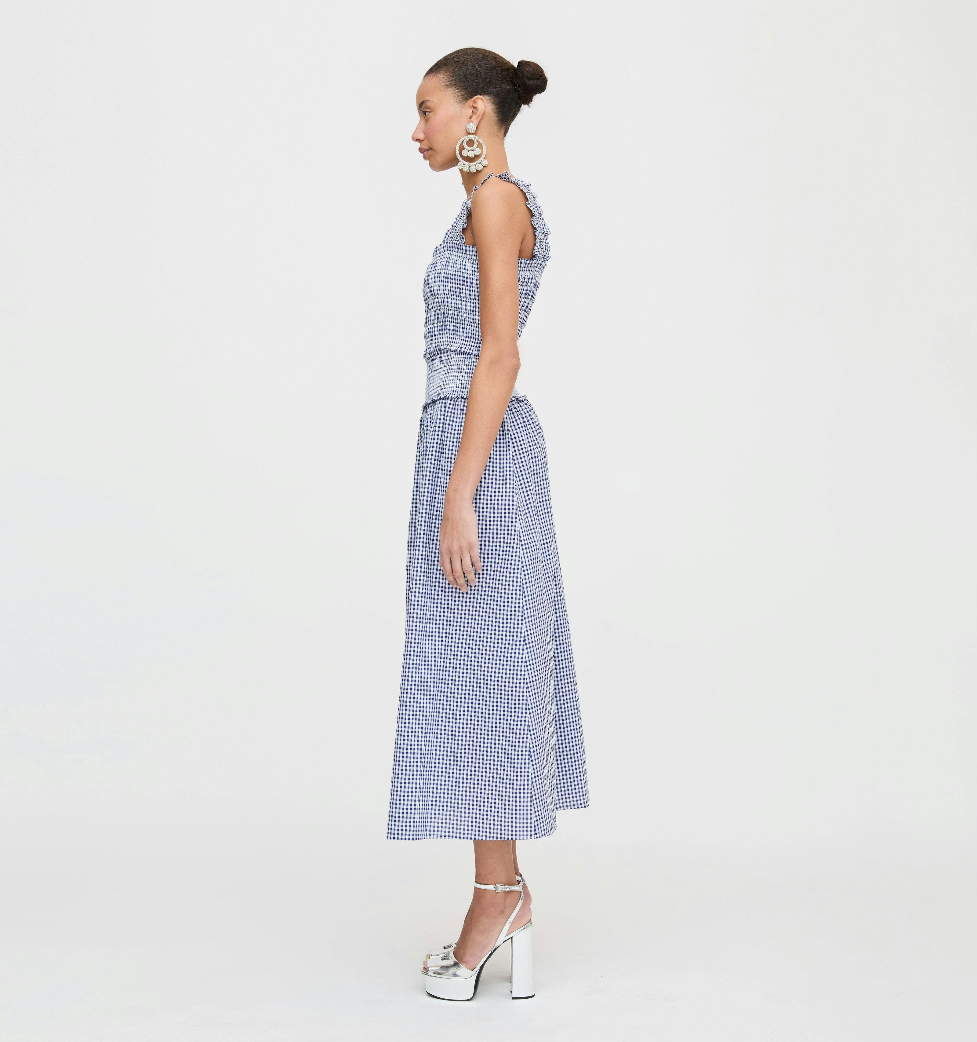 The Azalea Nap Top - Navy Gingham