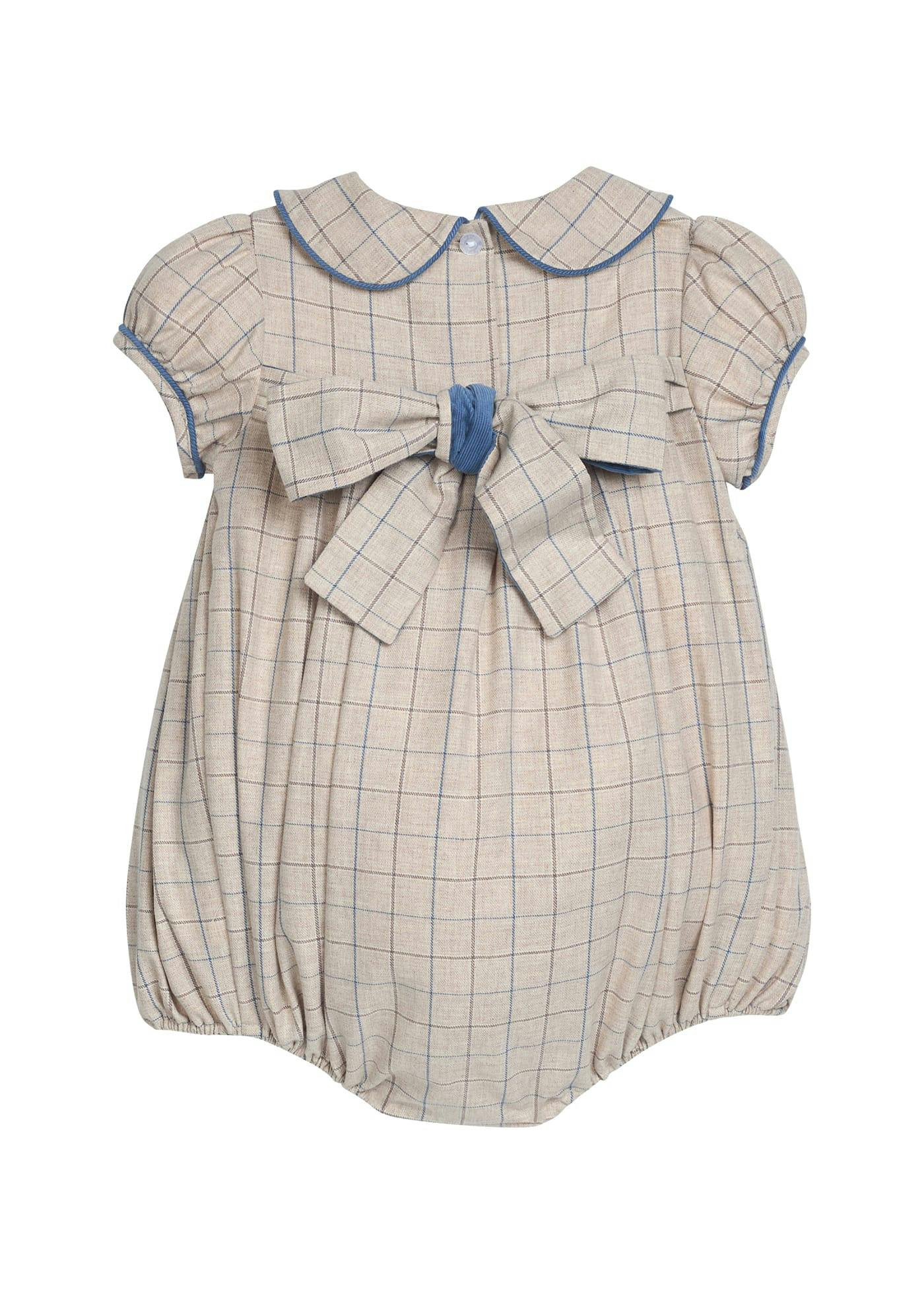 Smocked Natalie Bubble - Durham Windowpane