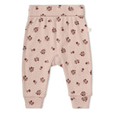 Organic Bodysuit & Foldover Pants Set - Rosebud