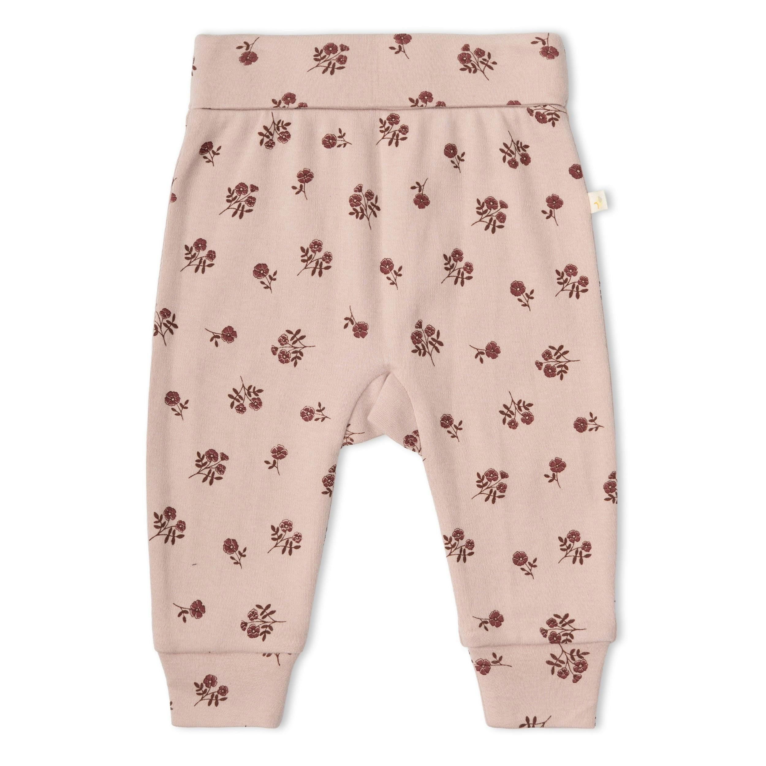 Organic Bodysuit & Foldover Pants Set - Rosebud