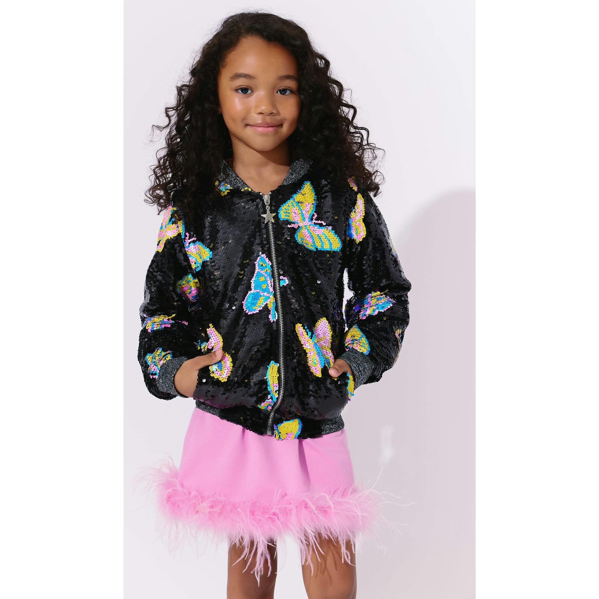 Magic Butterfly Sequin Bomber