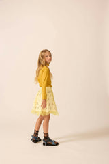 Tulle Layered Skirt in Pale Yellow Duet