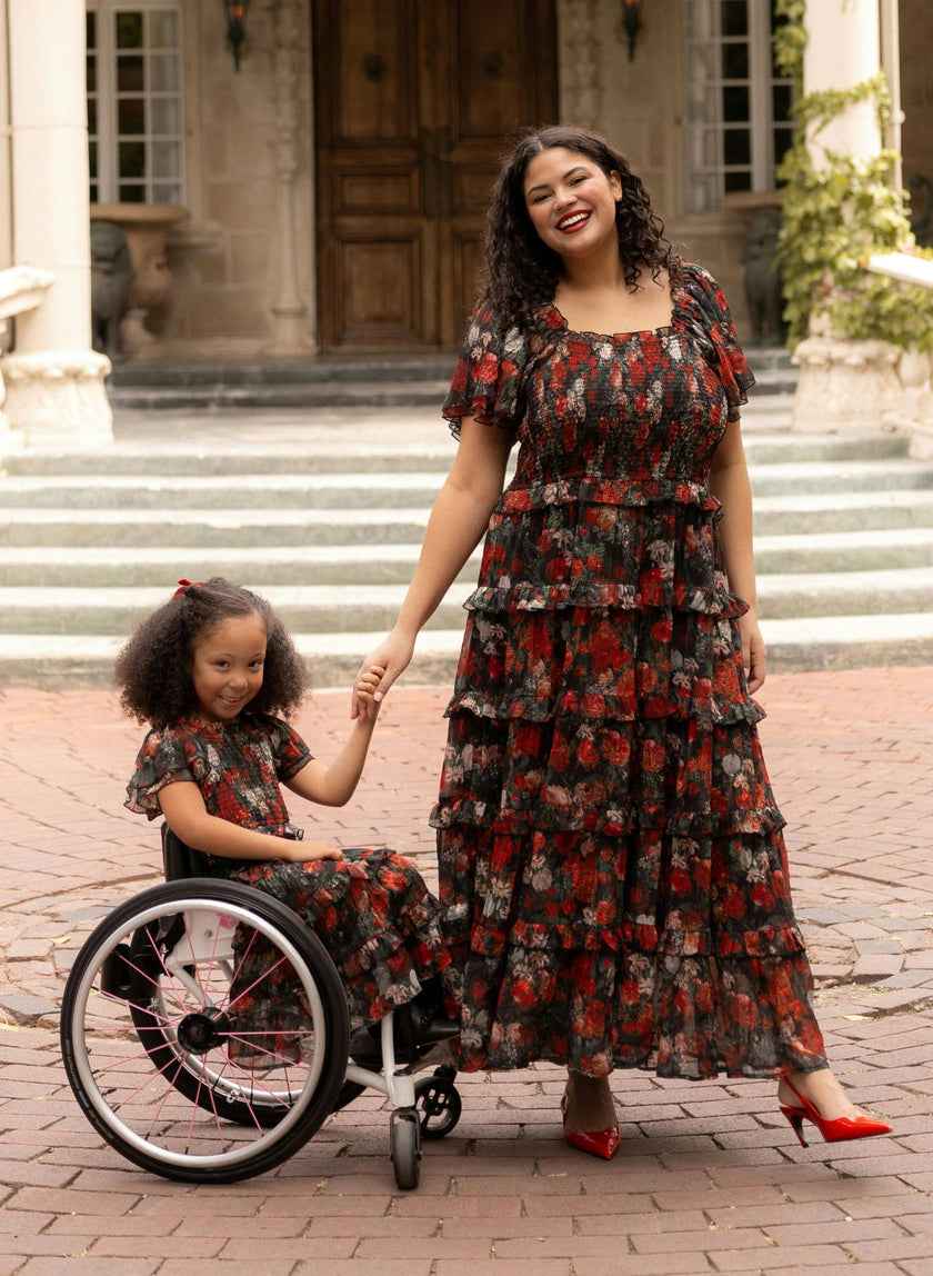 Mini Winnie Dress in Midnight Roses