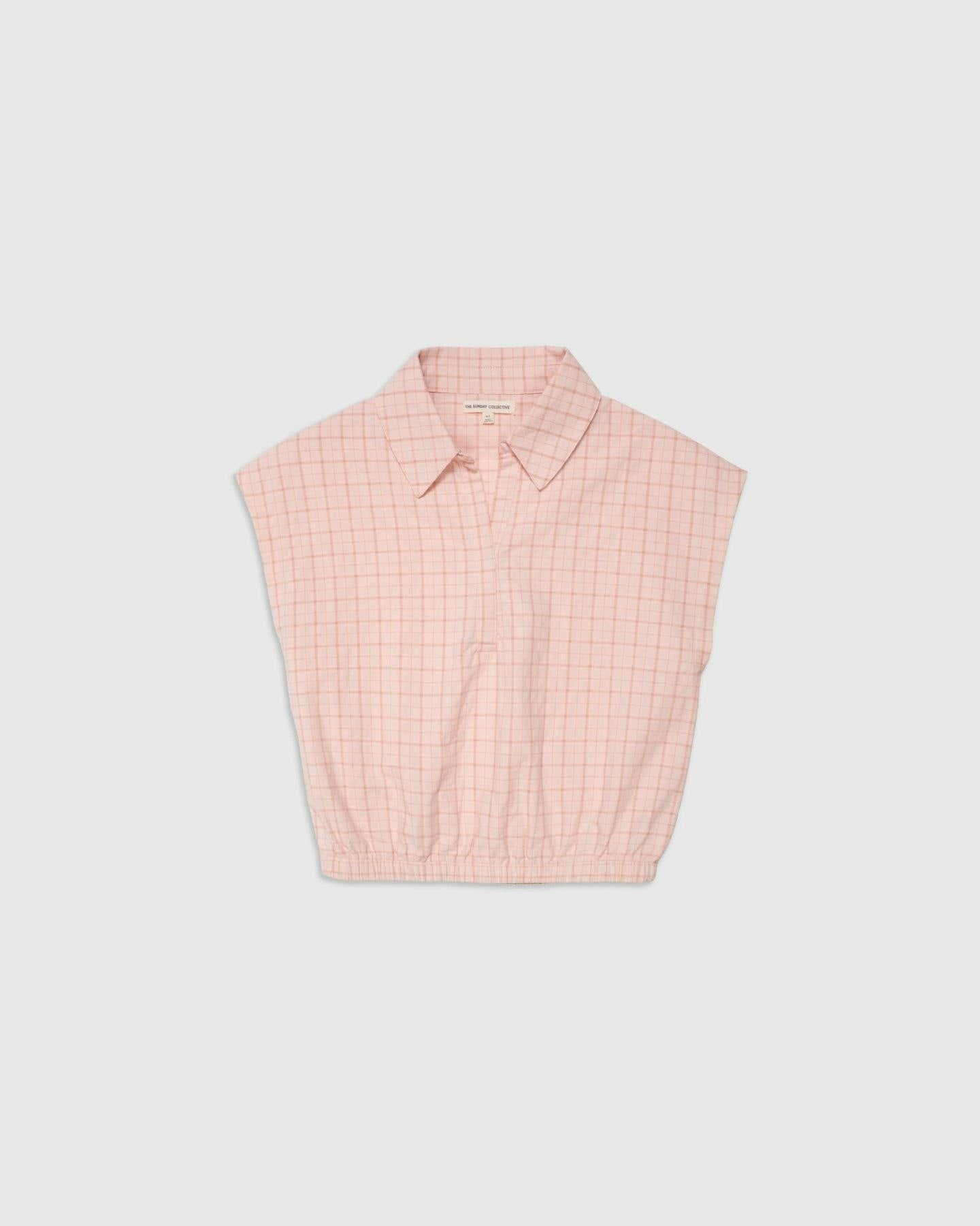 Organic Summer Top in Pink Plaid