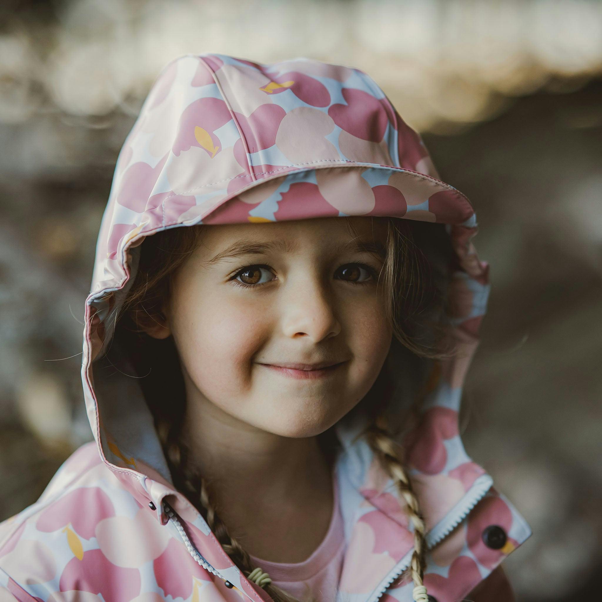 Recycled Waterproof Raincoat, Pink