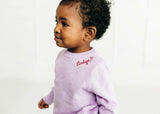 Monogram Embroidered Crewneck Sweater with Glitter