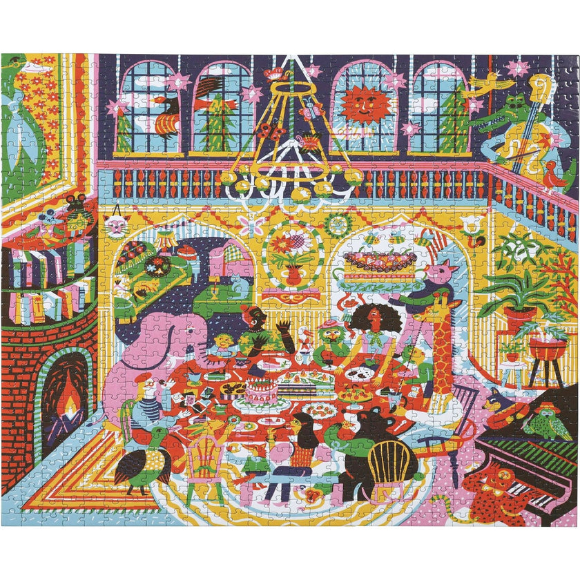 Piece and Love Family Dinner Night 1000 Piece Square Jigsaw Puzzle