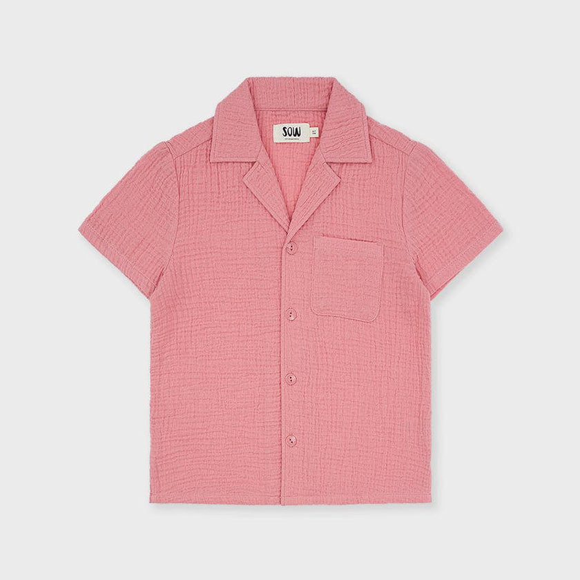 Organic Cotton Camp Collar Waffle Shirt