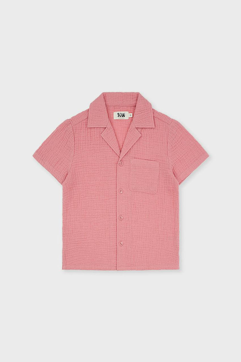 Organic Cotton Camp Collar Waffle Shirt