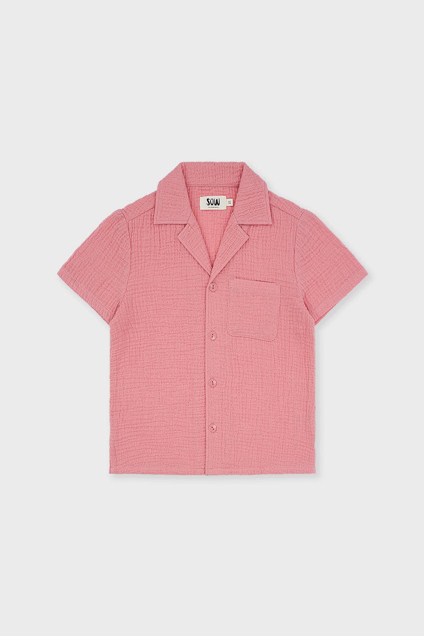 Organic Cotton Camp Collar Waffle Shirt
