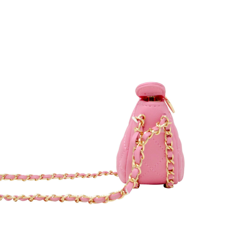 Tiny Quilted Chain Wrapped Hobo Bag
