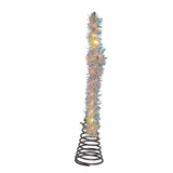 Kurt Adler 12.2-Inch Tinsel Star Tree Topper with Warm White LED Lights
