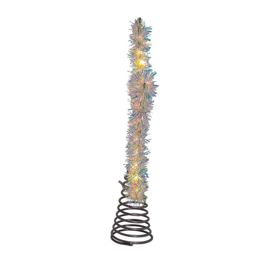 Kurt Adler 12.2-Inch Tinsel Star Tree Topper with Warm White LED Lights