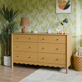 Swell 6-Drawer Assembled Dresser in Honey