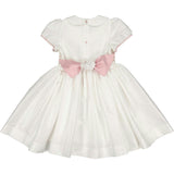 Bagatelle White/Pink Silk Handmade Smocked Dress