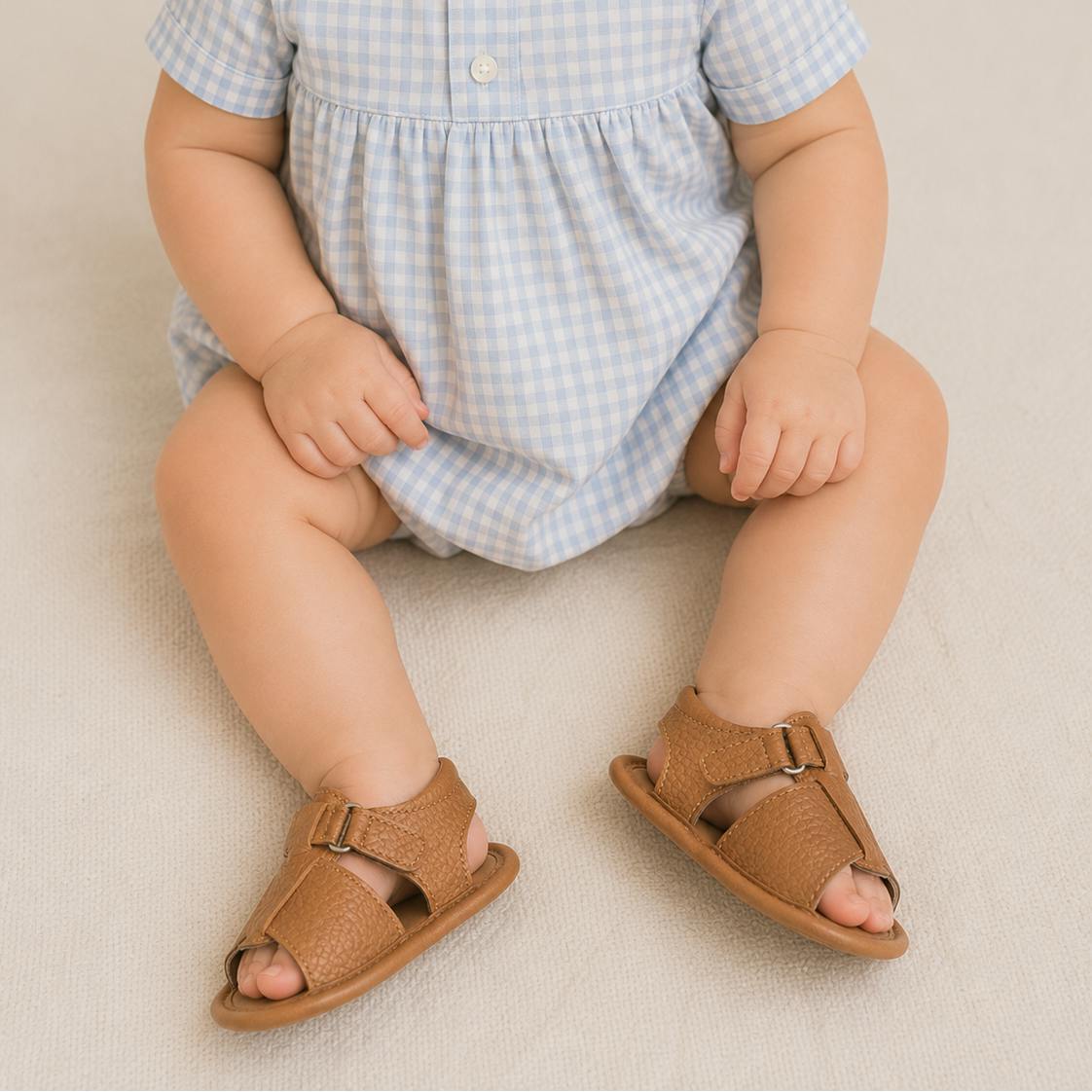 Baby Boy Sandal | Caramel Brown Leather