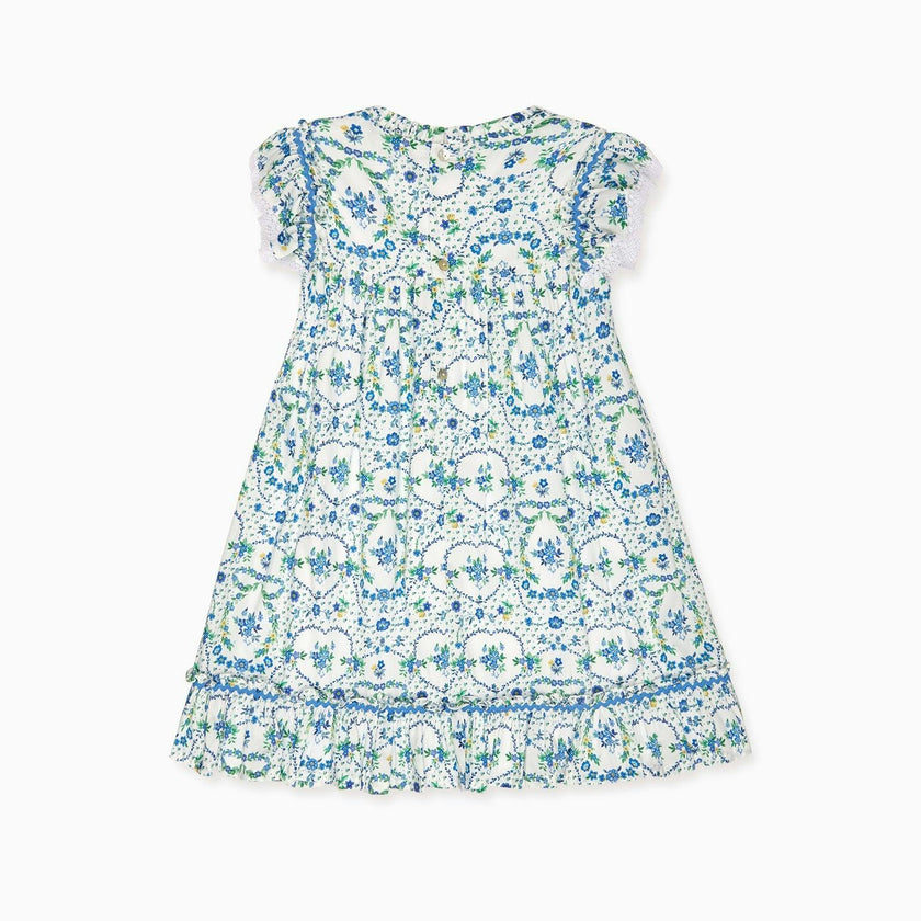 Nicky Hilton x La Coqueta Blue Bow Floral Lily-Grace Girl Empire Dress